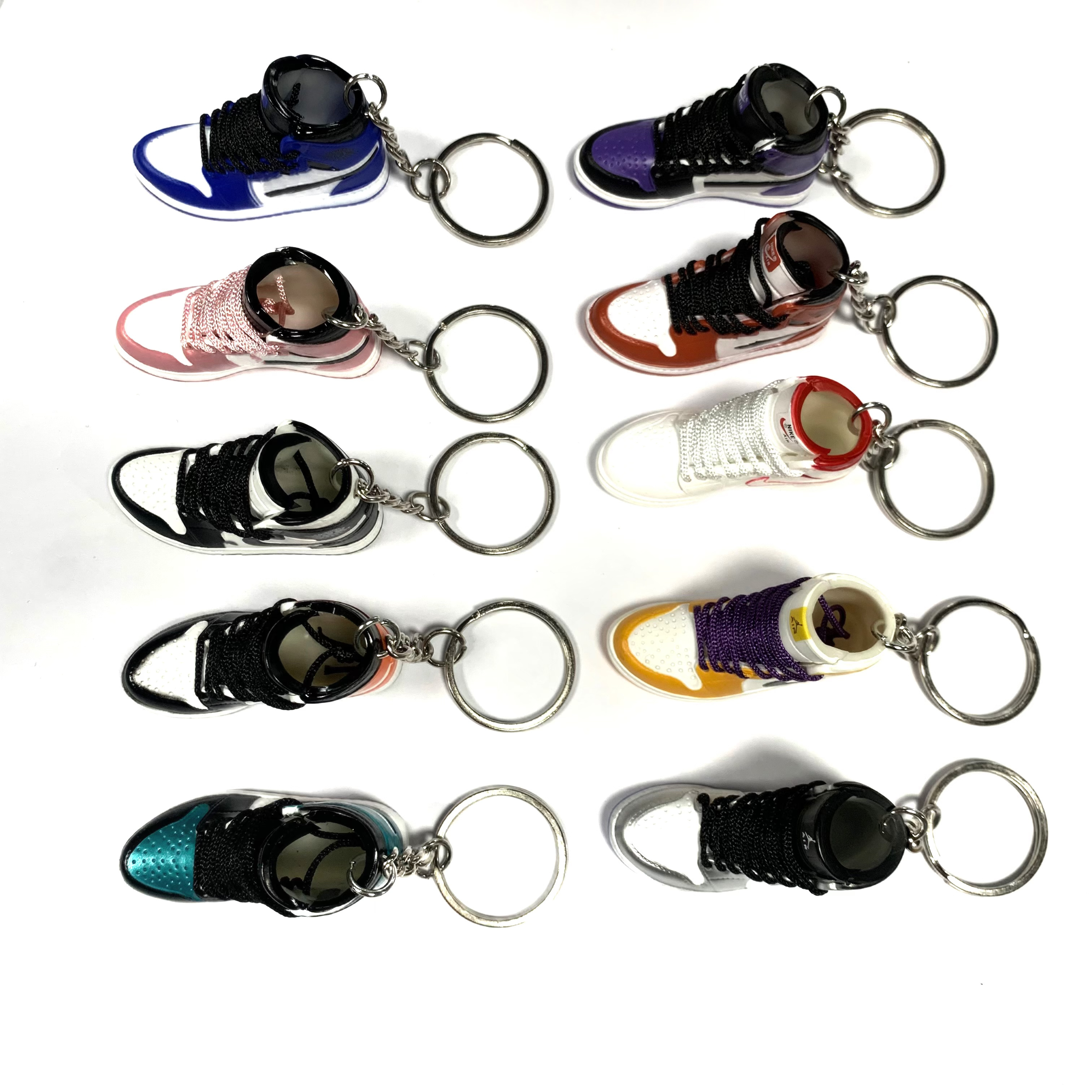 Pvc Rubber Keychain 3D shoe model ball shoes key ring basketball shoes car pendant rubber keychain