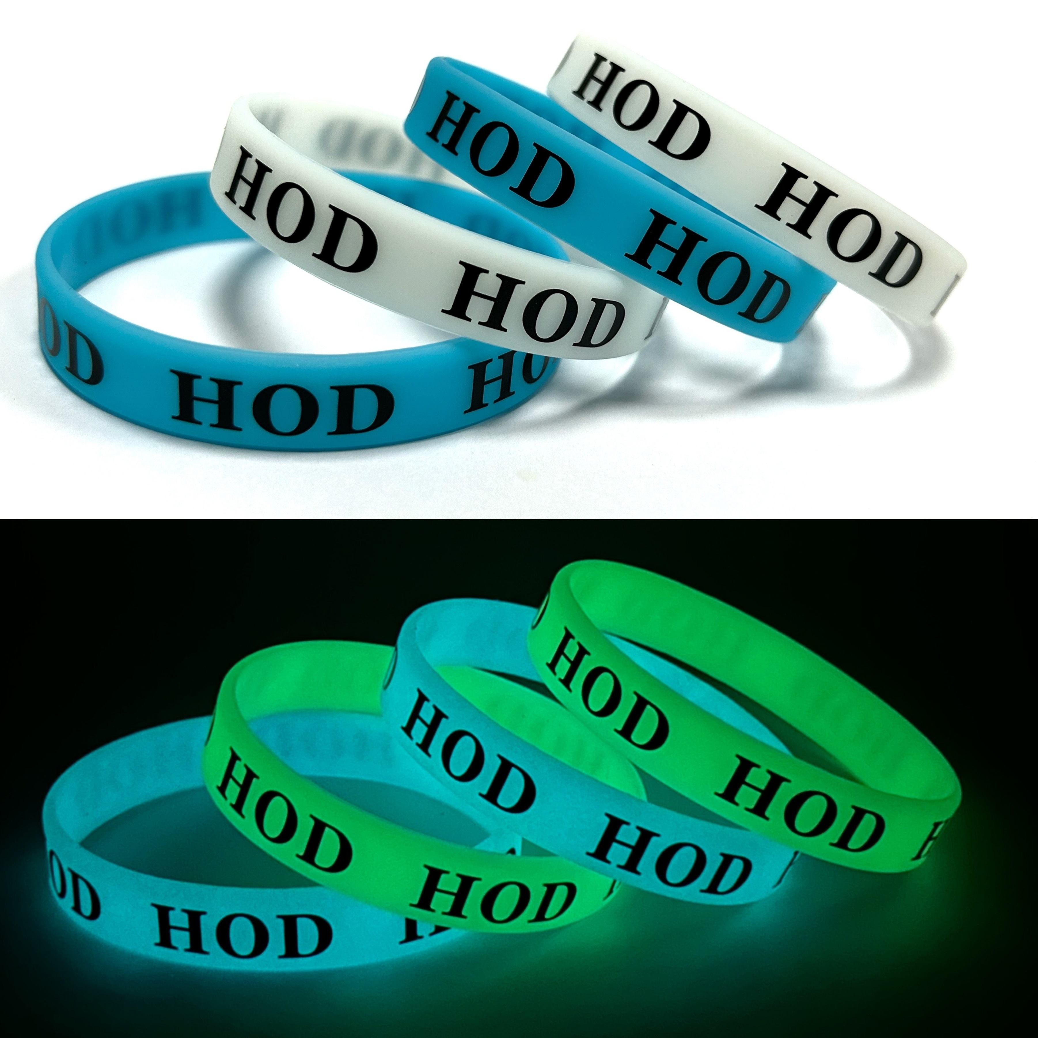 Promotional gifts custom logo print silicone wristband silicone led bracelets luminous glowing glow in the dark rubber wristband