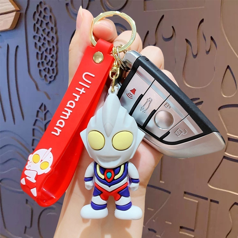 Manufacturer Keychain Professional Custom 3D Cartoon Animal PVC Ultraman Keychains Factory Bag Pendant for Gifts