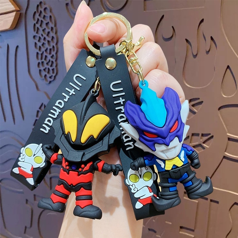 Manufacturer Keychain Professional Custom 3D Cartoon Animal PVC Ultraman Keychains Factory Bag Pendant for Gifts