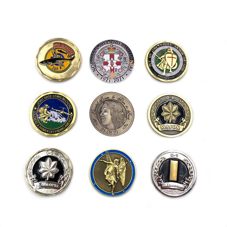 Souvenir Coin Challenge Coins Euro Gold Silver Plated Wholesale Cheap Custom Metal Brass Europe Tungsten Coin  Printing Machine