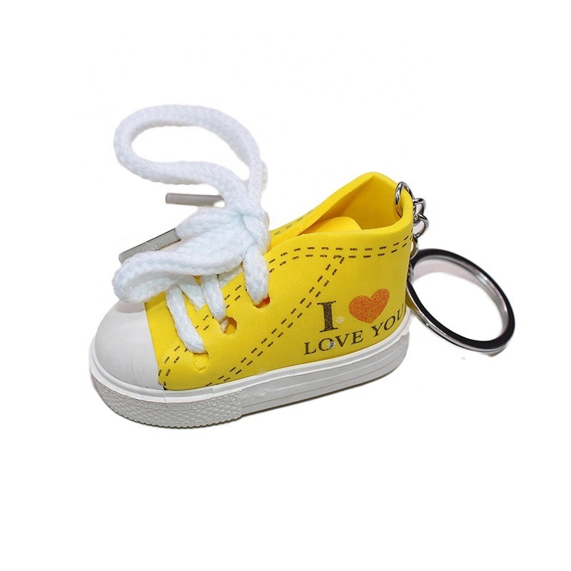 Mini 3D Sneaker Keychain Multicolor Soft Rubber PVC Custom Keychain Car Bag Shoes Keychain WIth Your  LOGO