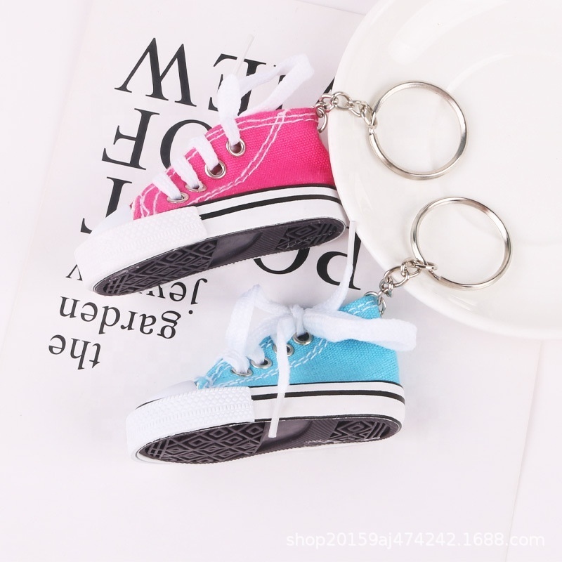 Pvc 3d Sports Mini Sneakers Multicolor Shoes Keychain Personalized Baby Diy Car Shoe Keychain