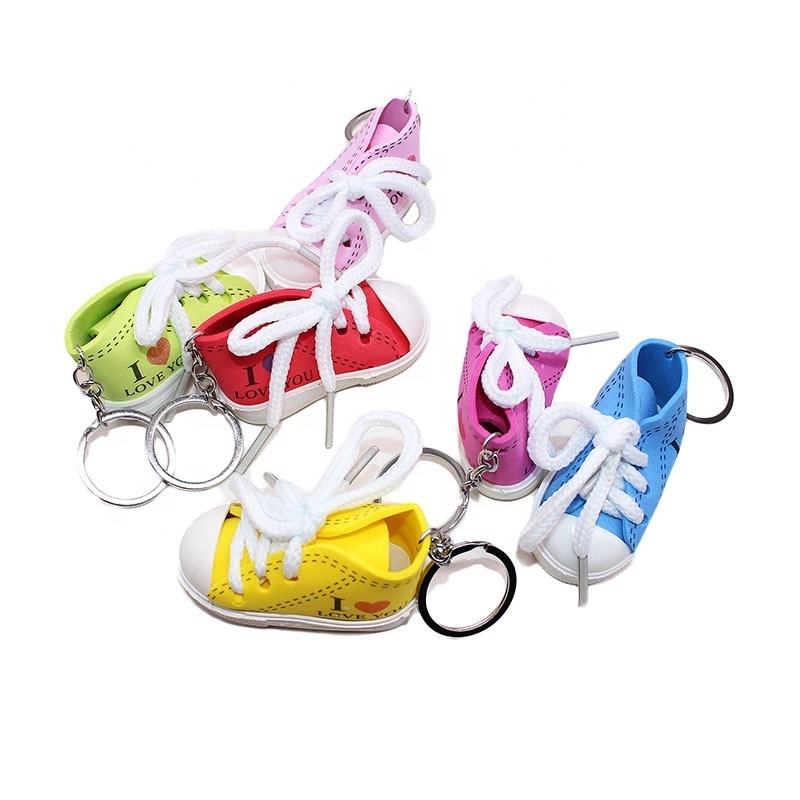 Mini 3D Sneaker Keychain Multicolor Soft Rubber PVC Custom Keychain Car Bag Shoes Keychain WIth Your  LOGO