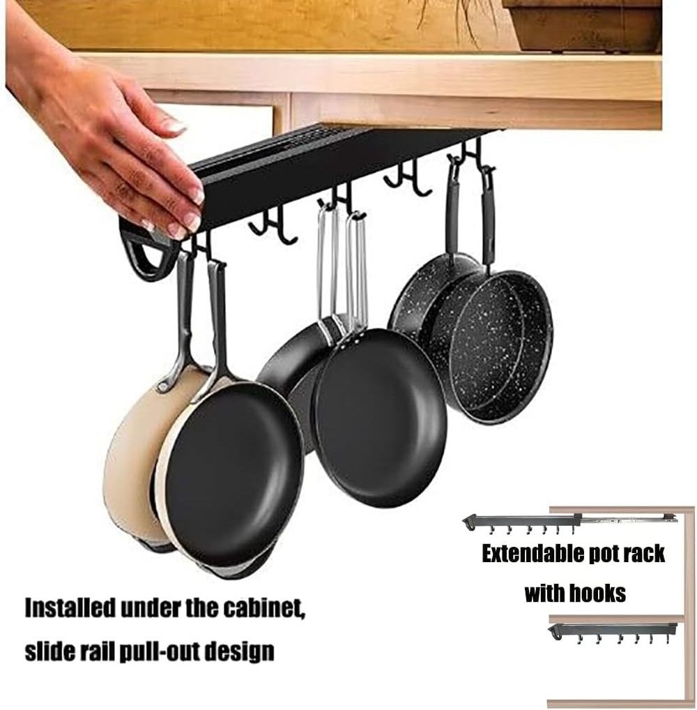 Wardrobe Heavy Duty Pull Out Trousers Pants Hanger Rack Closet Sliding Rail With Hooks Pant Hanger For Kitchen