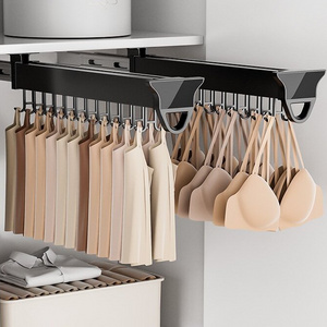 Wardrobe Heavy Duty Pull Out Trousers Pants Hanger Rack Closet Sliding Rail With Hooks Pant Hanger For Kitchen