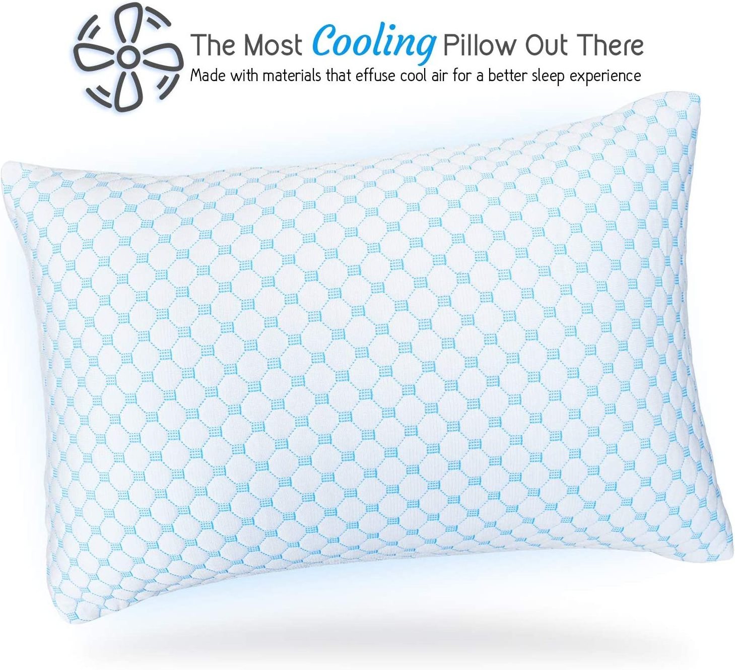 Cooling Memory Foam Pillow Filling Gel Infused Memory Foam with Breathable Washable Removable Bed Pillow Cover for Hot Sleeper