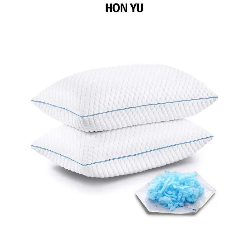 Free Sample Shredded Memory Foam Pillow with Bamboo Cover Cooling Gel Foam Pillow Adjustable Loft Pillow for All Sleepers