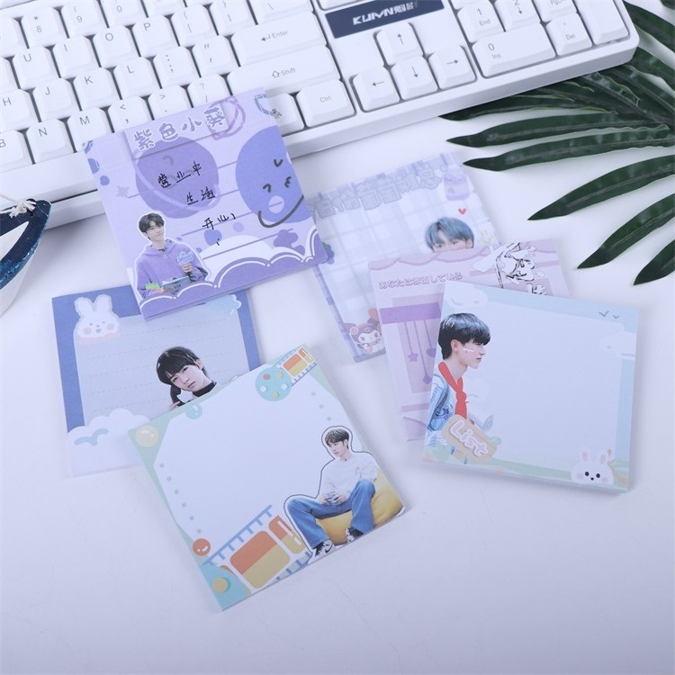 Custom Kawaii Sticky Notepad Memo Pads Office School Stationery Gifts Adhesive Stickers Kpop Sticky Note Pad