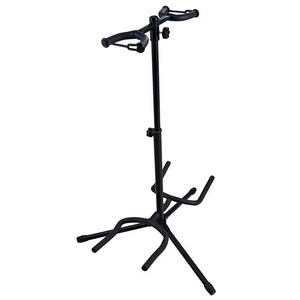 Wholesale Popular Durable Iron Plastic Foldable Acoustic Guitar Stand Custom Holding 2 Upright Guitars Bassoon Bulk Available