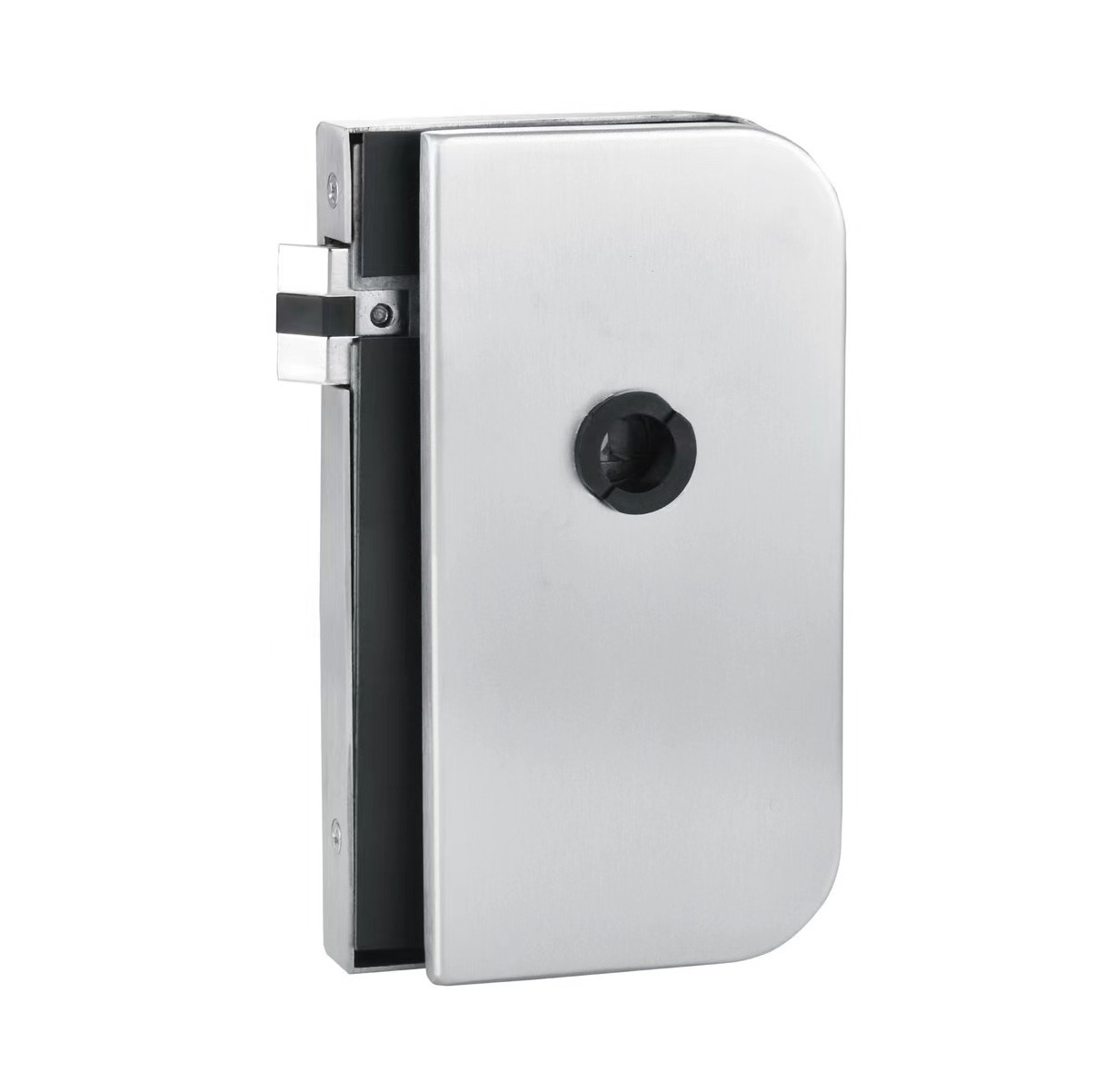 SS304 Big Circle Square Frameless Glass Door Lock Swing Glass Door lock With Lever Handle Cylinder Lock