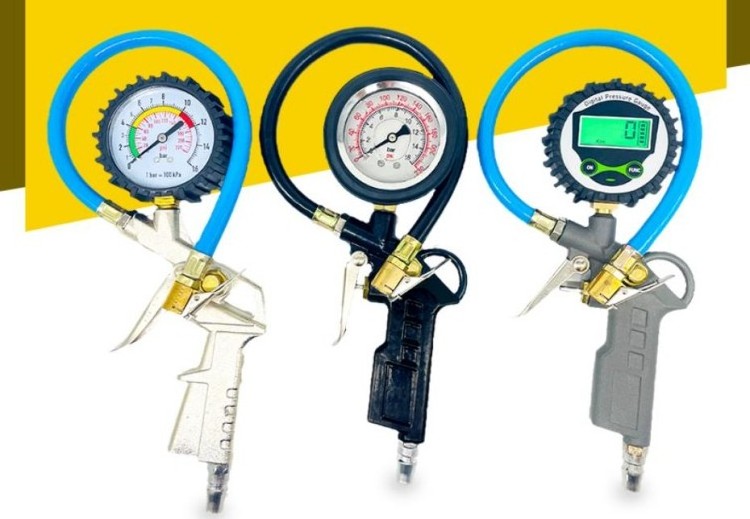 Tire pressure gauge Quality hand tool Inflator and gauge kit