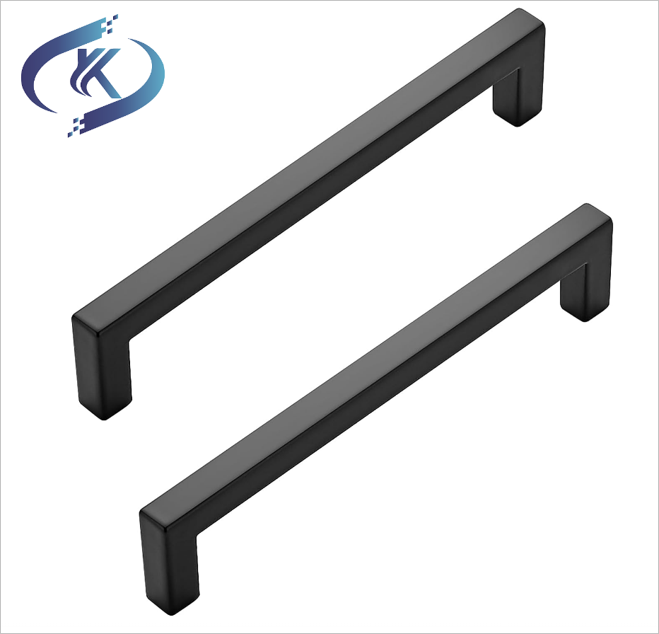 Black Square Bar Cabinet Pull Stainless Steel  Drawer Handles  Modern Kitchen Hardware