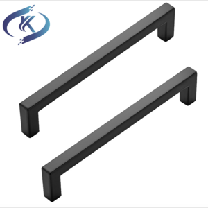 Black Square Bar Cabinet Pull Stainless Steel  Drawer Handles  Modern Kitchen Hardware