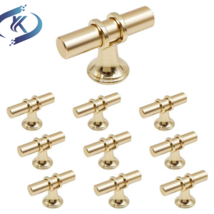 KeYa Furniture Hardware Drawer Knobs Pulls Gold Stainless Steel Single Hole Cabinet T Bar Handles for Kitchen Dresser