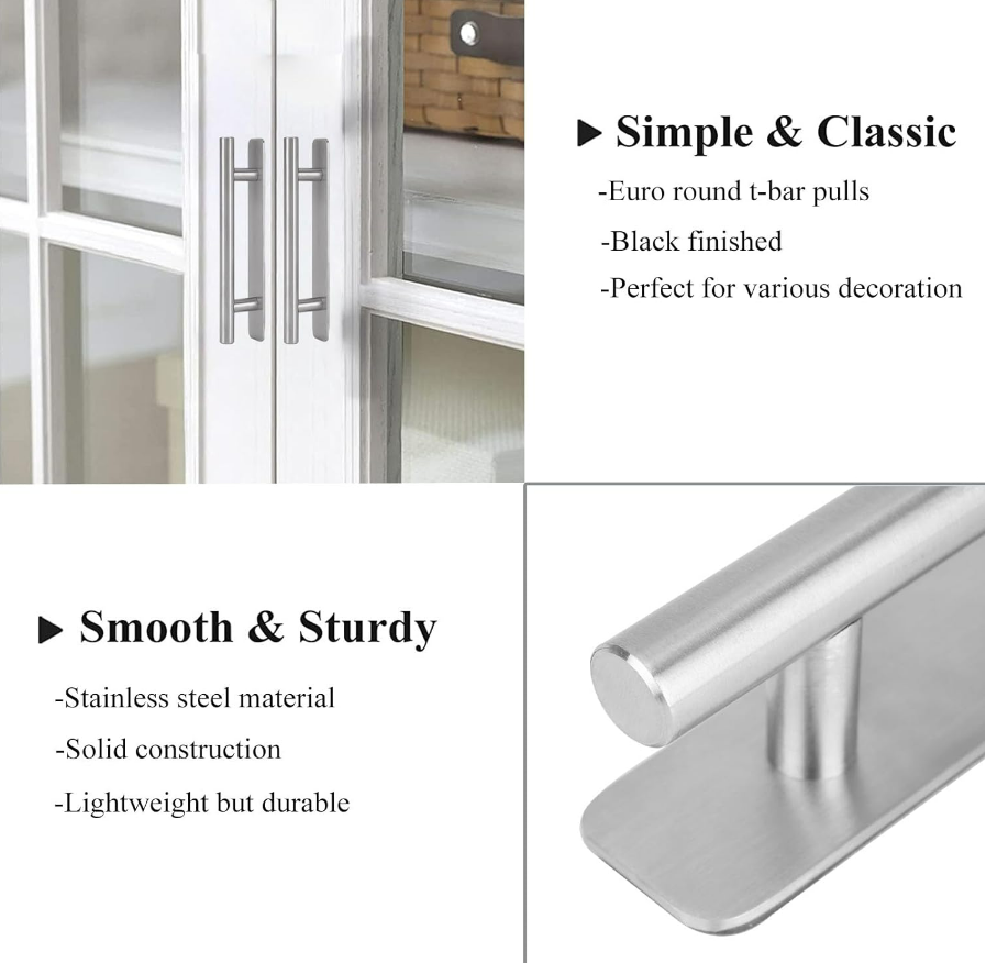 Self-Stick Instant Cabinet Drawer Handles Pulls Stick On Handle for Cabinets Drawer Door Window Wardrobe Handle