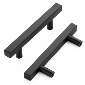 Kitchen Hardware Handles Stainless Steel Black Square Matte Black Cabinet T Bar Handles