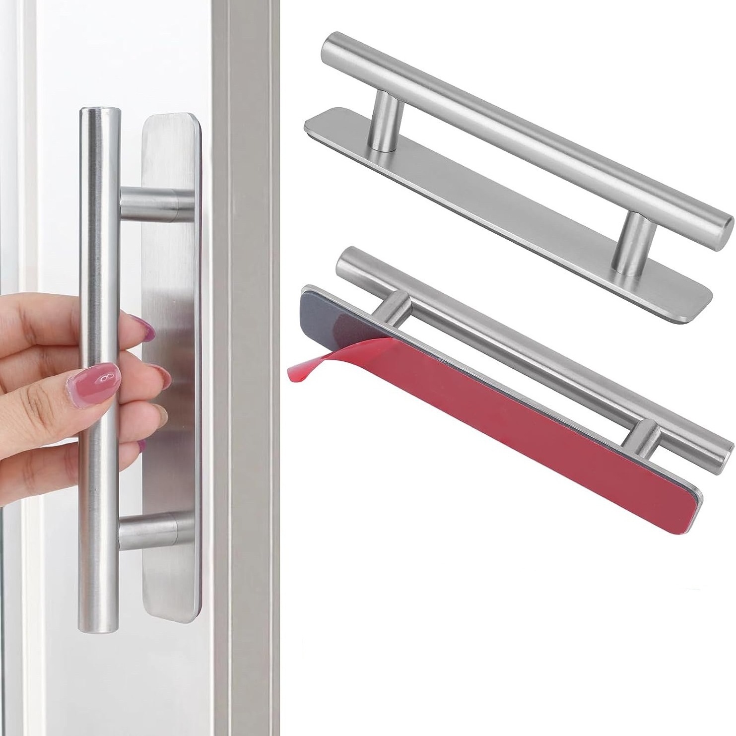 Self-Stick Instant Cabinet Drawer Handles Pulls Stick On Handle for Cabinets Drawer Door Window Wardrobe Handle