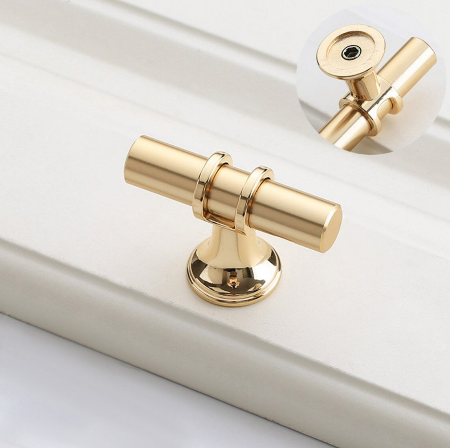 Furniture knob  Brushed Brass Kitchen Cabinet Knobs Single Hole Knob for Drawer