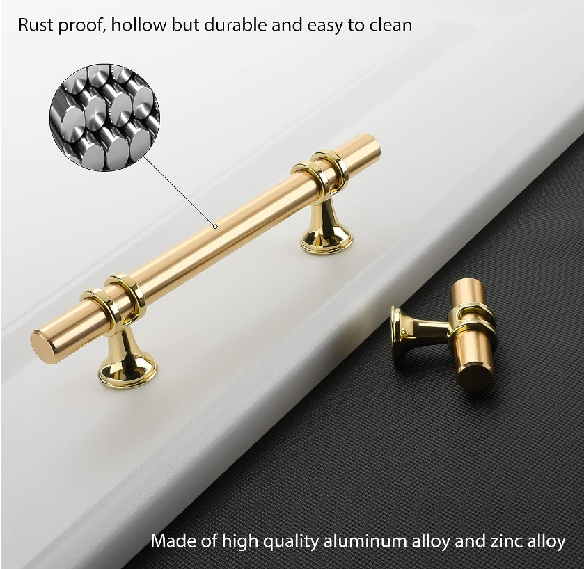 KeYa Kitchen Hardware Brushed Brass Cabinet Pulls Kitchen Cabinet Handles