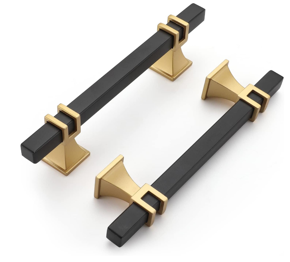 black &gold furniture drawer handle stainless steel  door handle  square bar  cabinet pulls