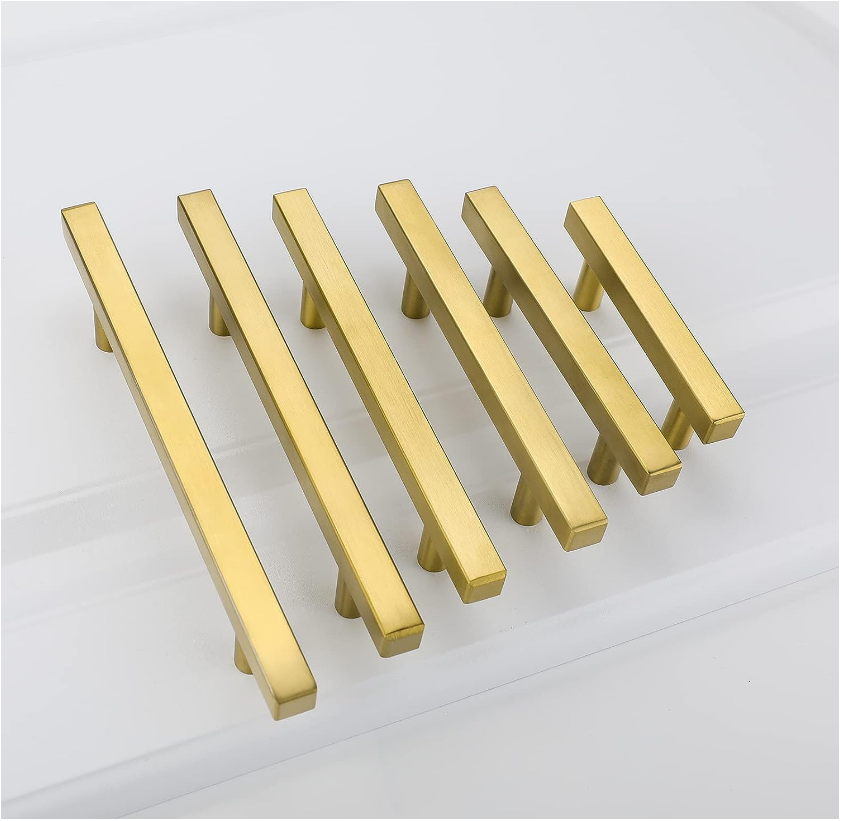 Hot Sell Kitchen Cabinet Handles Brushed Brass Cabinet Handles Modern Dresser Drawer Pulls