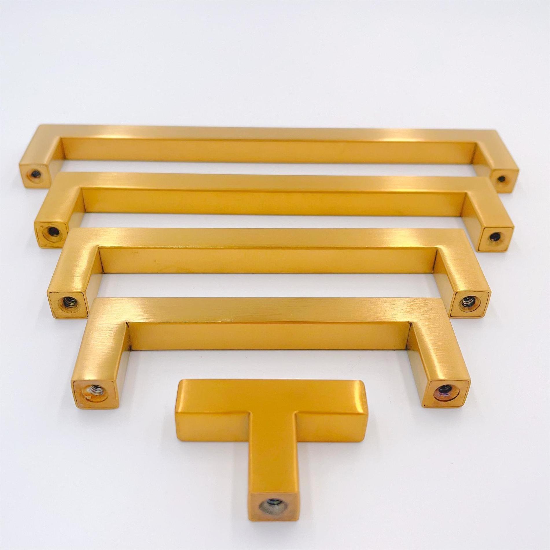 Stainless Steel Modern Gold Cabinet Handles Kitchen Cabinet Hardware and Dresser Pulls