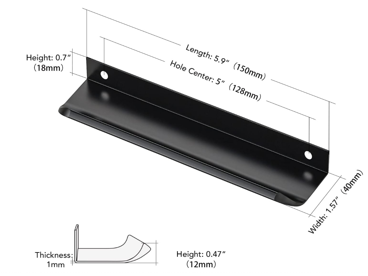 Kitchen cabinet aluminum profile handle door Pull Handles Aluminum Hidden Drawer Handle