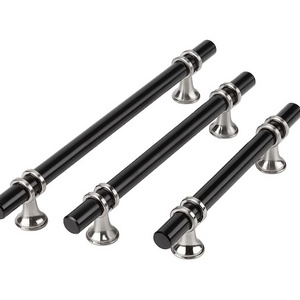 Zinc Alloy  Drawer Pulls Modern  Black&silver Cabinet Handles for Kitchen