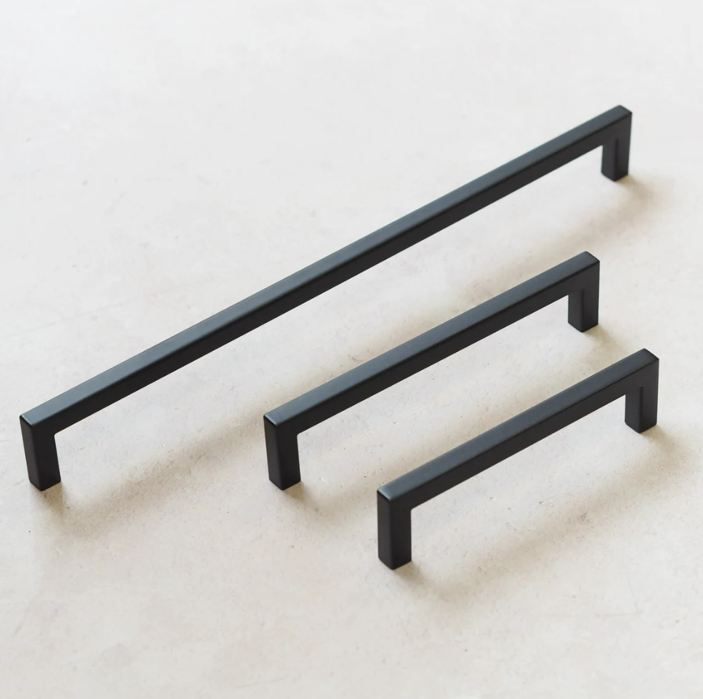 Matte Black  Square Cabinet Handles  Black Drawer Pulls Stainless Steel Handles