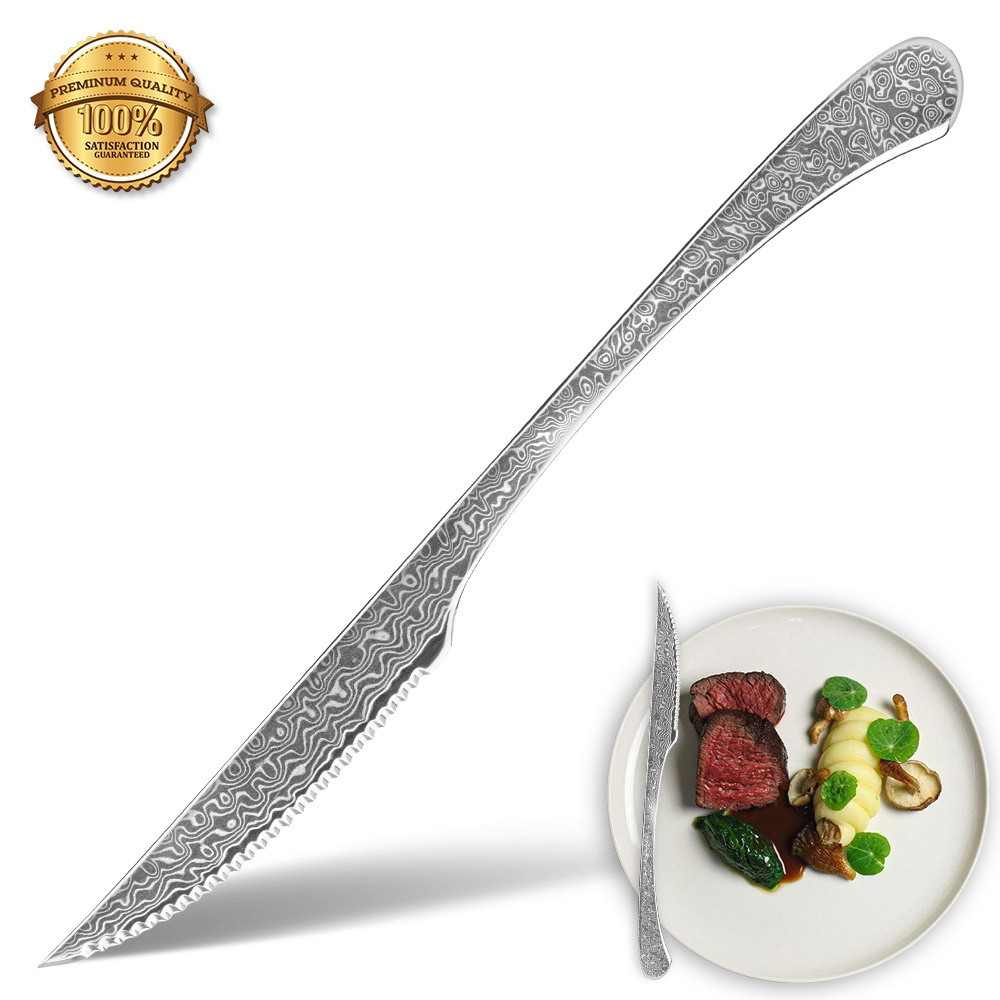 Big Discount Custom Logo 67 layers VG10 handmade stainless steel damascus spoon forks table knife damascus kitchen cutlery