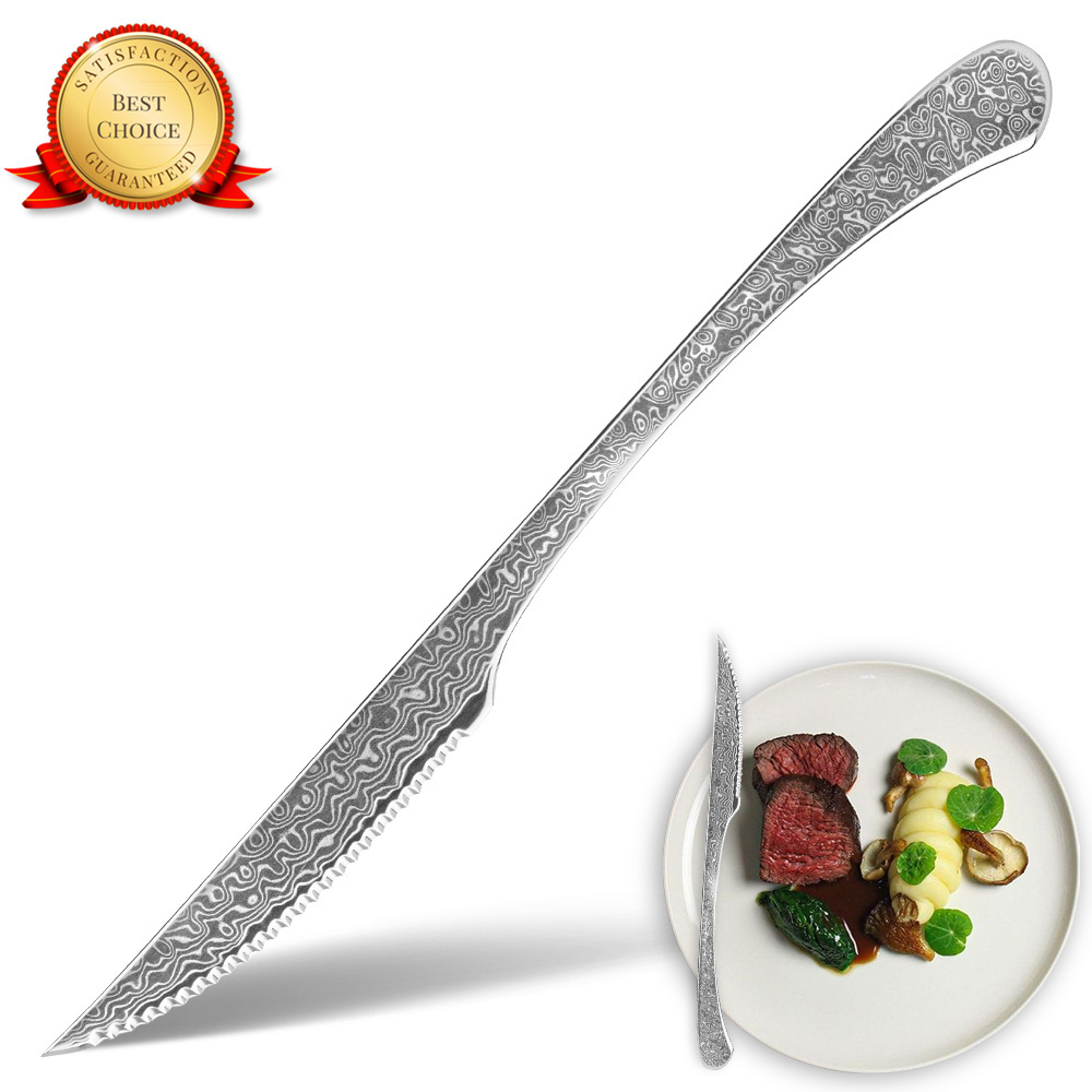 50% Off Custom Logo 67 layers VG10 handmade stainless steel damascus spoon forks table knife damascus kitchen cutlery