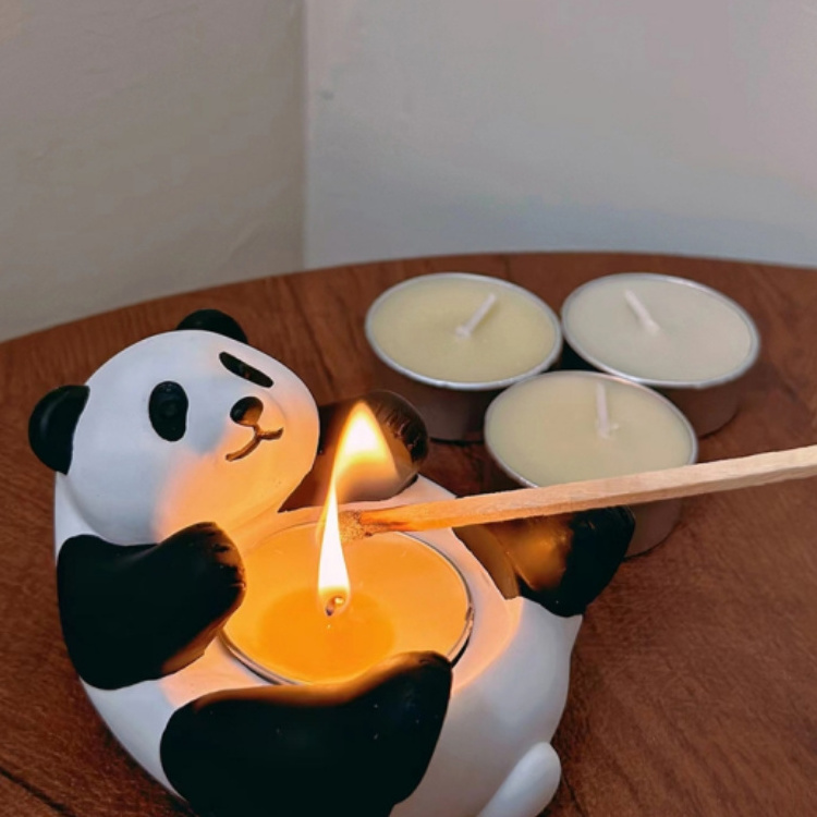 2023 Fall New Cartoon Cute Panda Aromatherapy Plaster Candle Holder Tea Candle Holder Ornament Candle