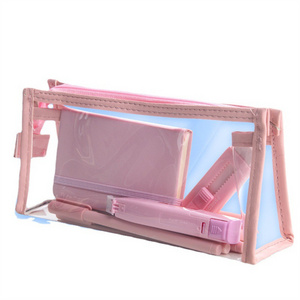 Wholesale Clear Pencil Bag Transparent Plastic Pencil Case With Zipper INS Student Stationery Storage Bag