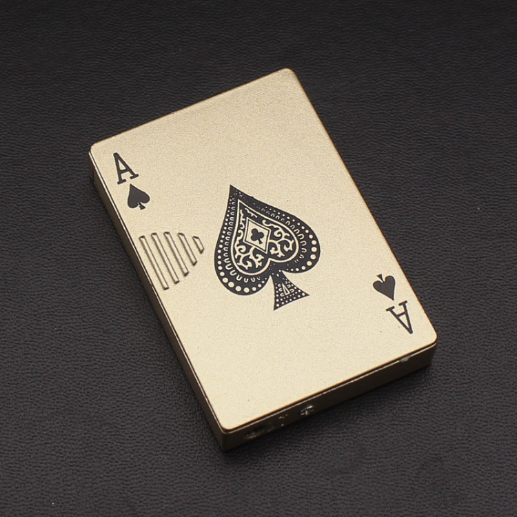 ICreative Ace cards Lighter Green Jet Flame Torch Windproof Metal Encendedores For Cigarette Poker Playing Cards Lighter