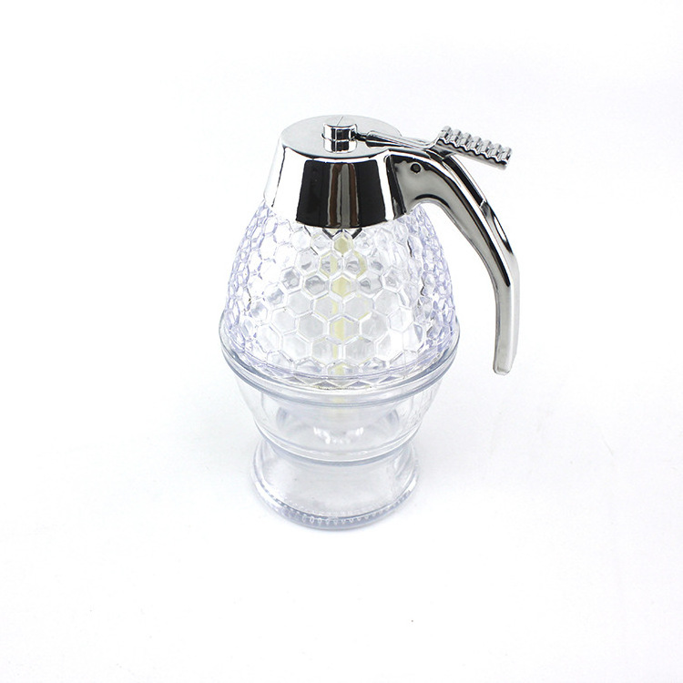 Honey Dispenser No Drip Maple Syrup Dispenser Glass Comb Shaped Honey Pot Honey Jar