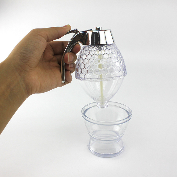 Honey Dispenser No Drip Maple Syrup Dispenser Glass Comb Shaped Honey Pot Honey Jar