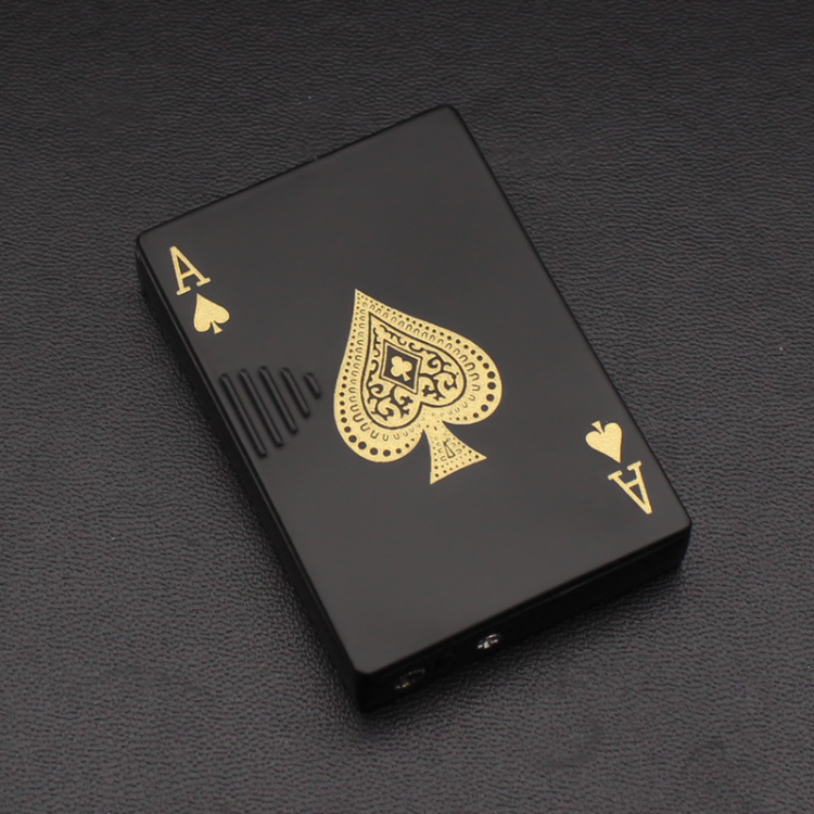 ICreative Ace cards Lighter Green Jet Flame Torch Windproof Metal Encendedores For Cigarette Poker Playing Cards Lighter