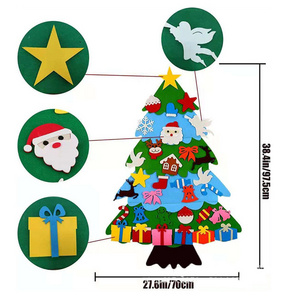 Wall Hanging DIY Felt Christmas Tree Set Xmas Decorations with Ornaments Children Kids Pendant Gifts