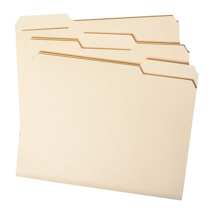 Assorted Positions File Folders Home School Office Paper Holder 1/3-Cut Tab Document Organizer