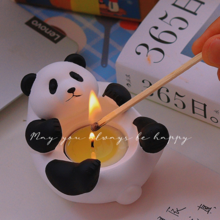 2023 Fall New Cartoon Cute Panda Aromatherapy Plaster Candle Holder Tea Candle Holder Ornament Candle