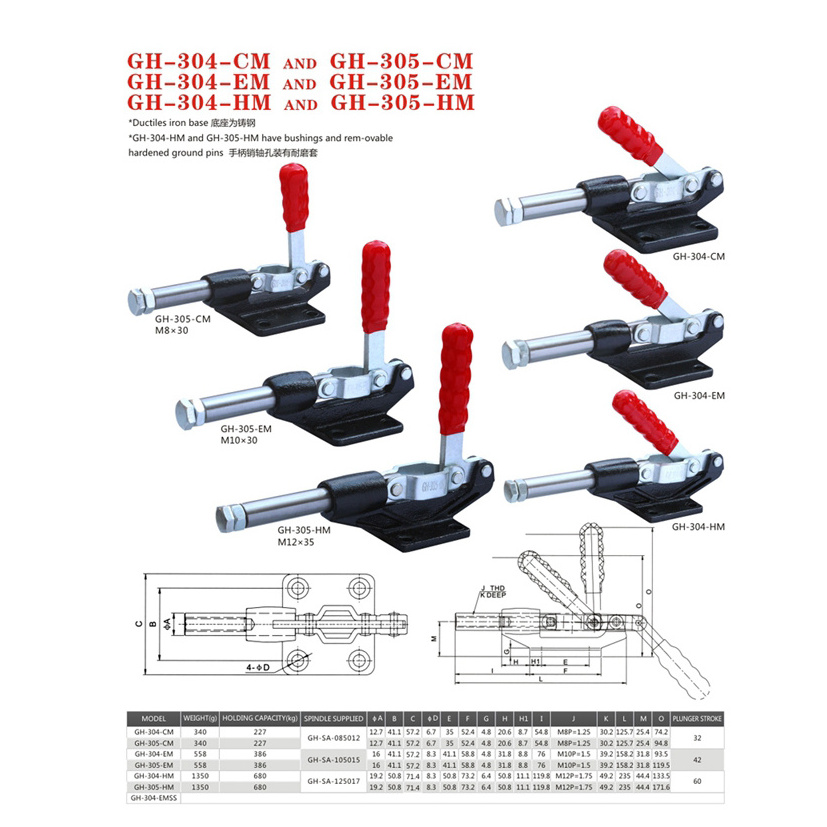 locking push pull toggle clamp ;toggle lever GH-305-CM