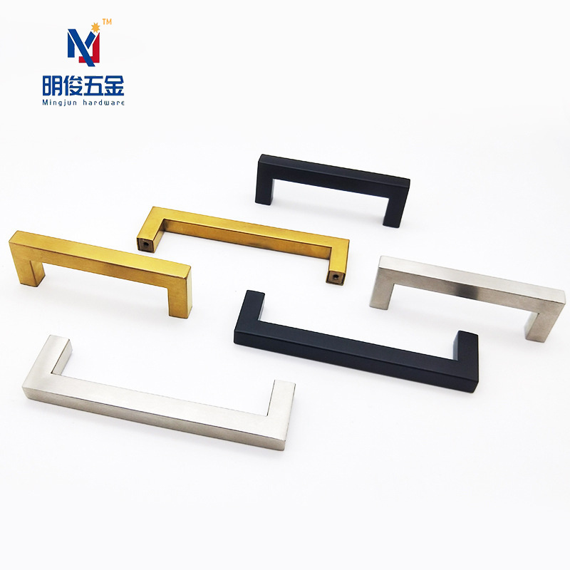 Furniture Hardware Manufacturers Black Stainless Steel Drawer Pulls Square Gold Kitchen Door Handles For Cabinet