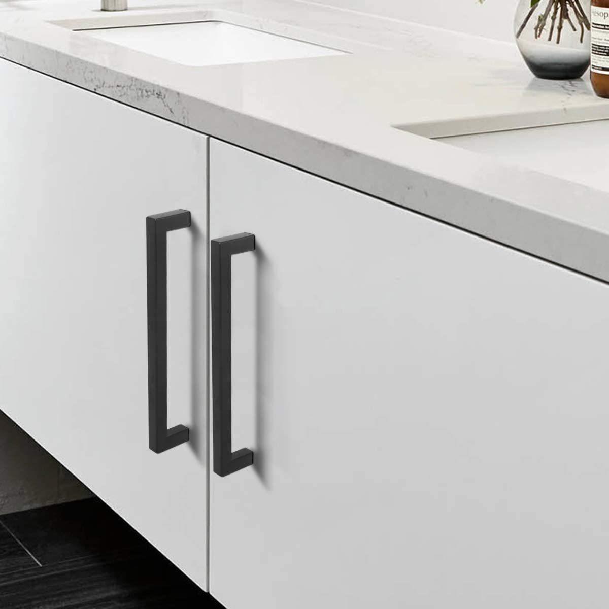 Black Handle Cabinets Pull Drawer Cupboard Modern Kitchen Cabinet Handles and Knobs