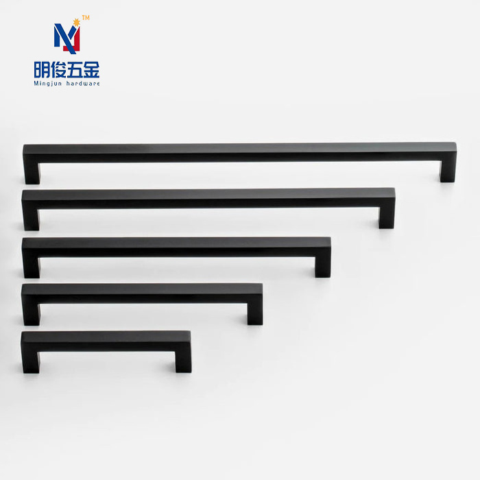 Modern Stainless Steel Square Black Drawer Handle For Kitchen Cabinets