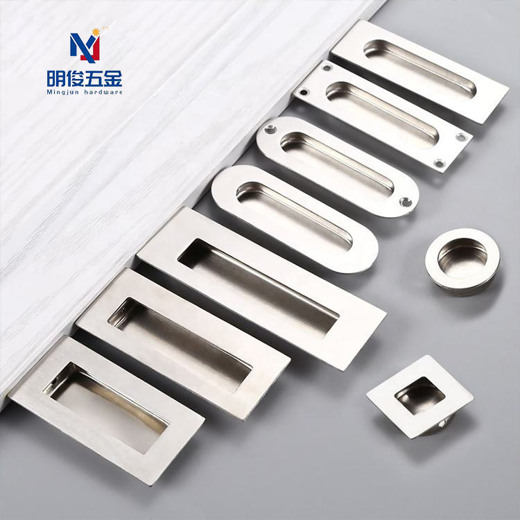 Stainless Steel Recessed Concealed Handle Kitchen Cupboard Drawer Cabinet Pull Sliding Door Handles Flush Pulls