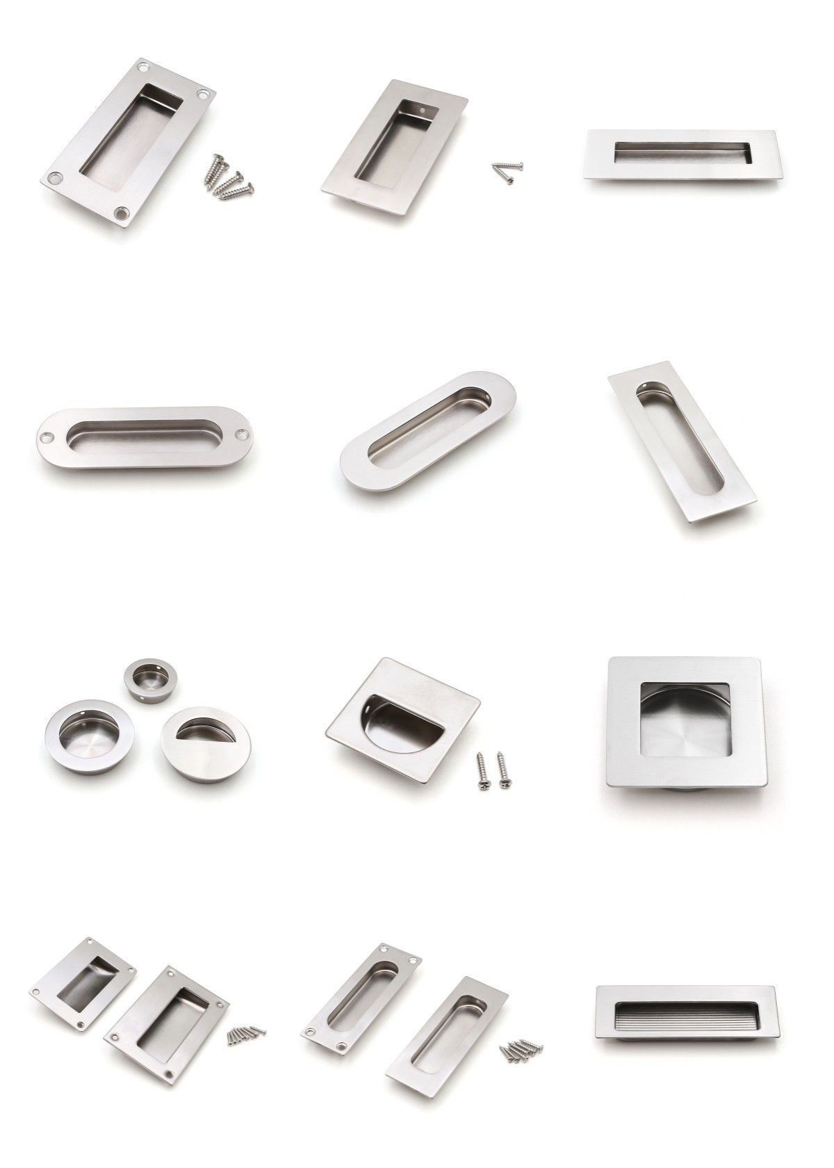 Round Shape Stainless Steel Concealed Door Flush Furniture Pull Handle