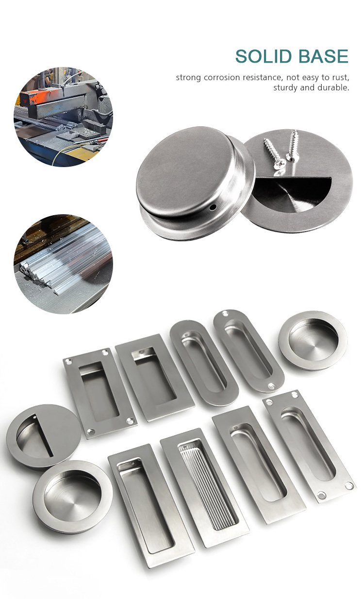 Hot Sale Stainless Steel Hidden Handle Kitchen Cabinet Door Pull Inlay Cabinet Handles Furniture Handles Drawer Pulls