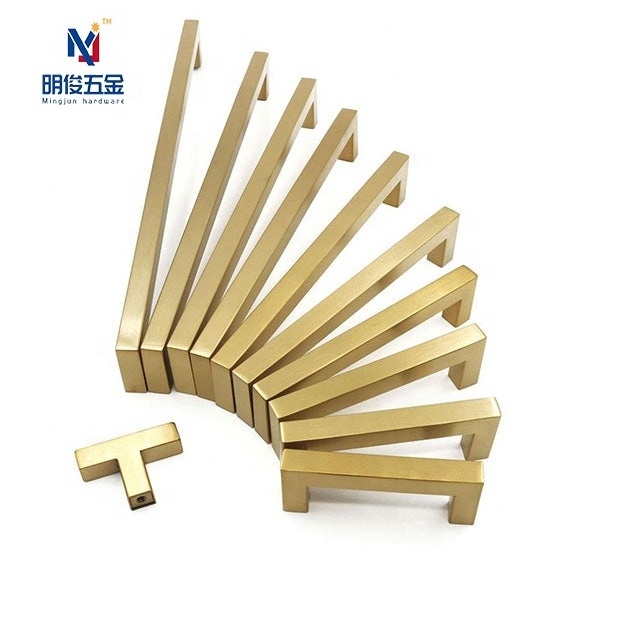 Furniture Hardware Manufacturers Black Stainless Steel Drawer Pulls Square Gold Kitchen Door Handles For Cabinet