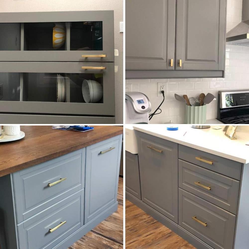 Modern Cabinet Pulls 6 inch Overall Length Gold Drawer Pulls